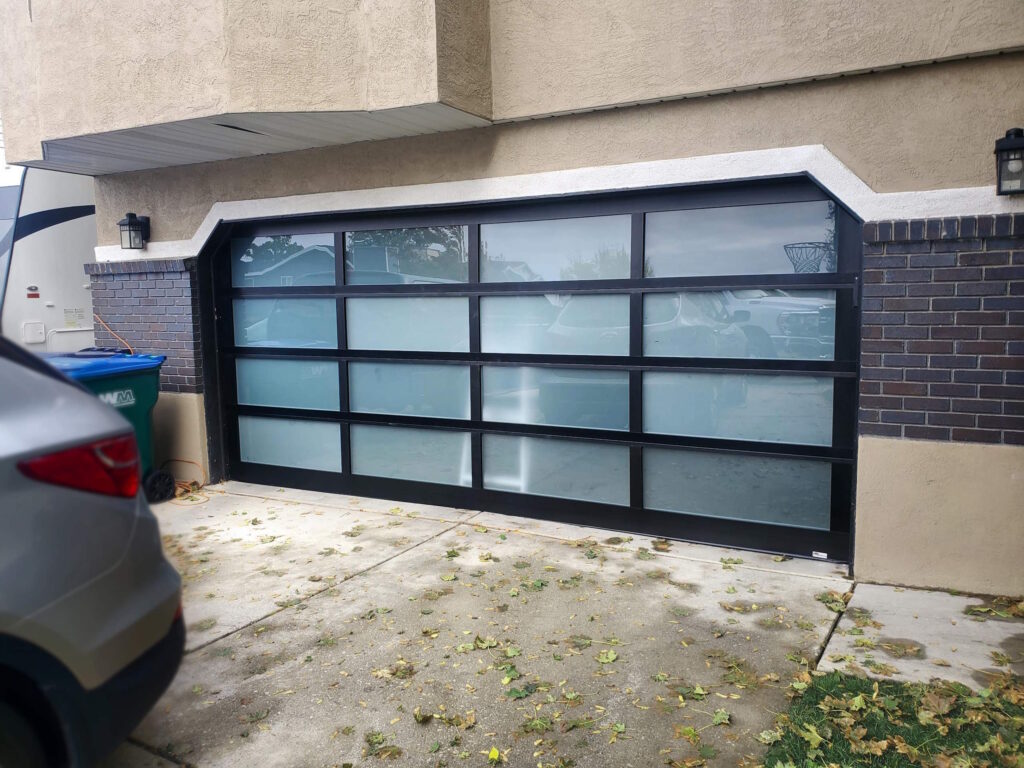 Full view (glass panel) garage door, black